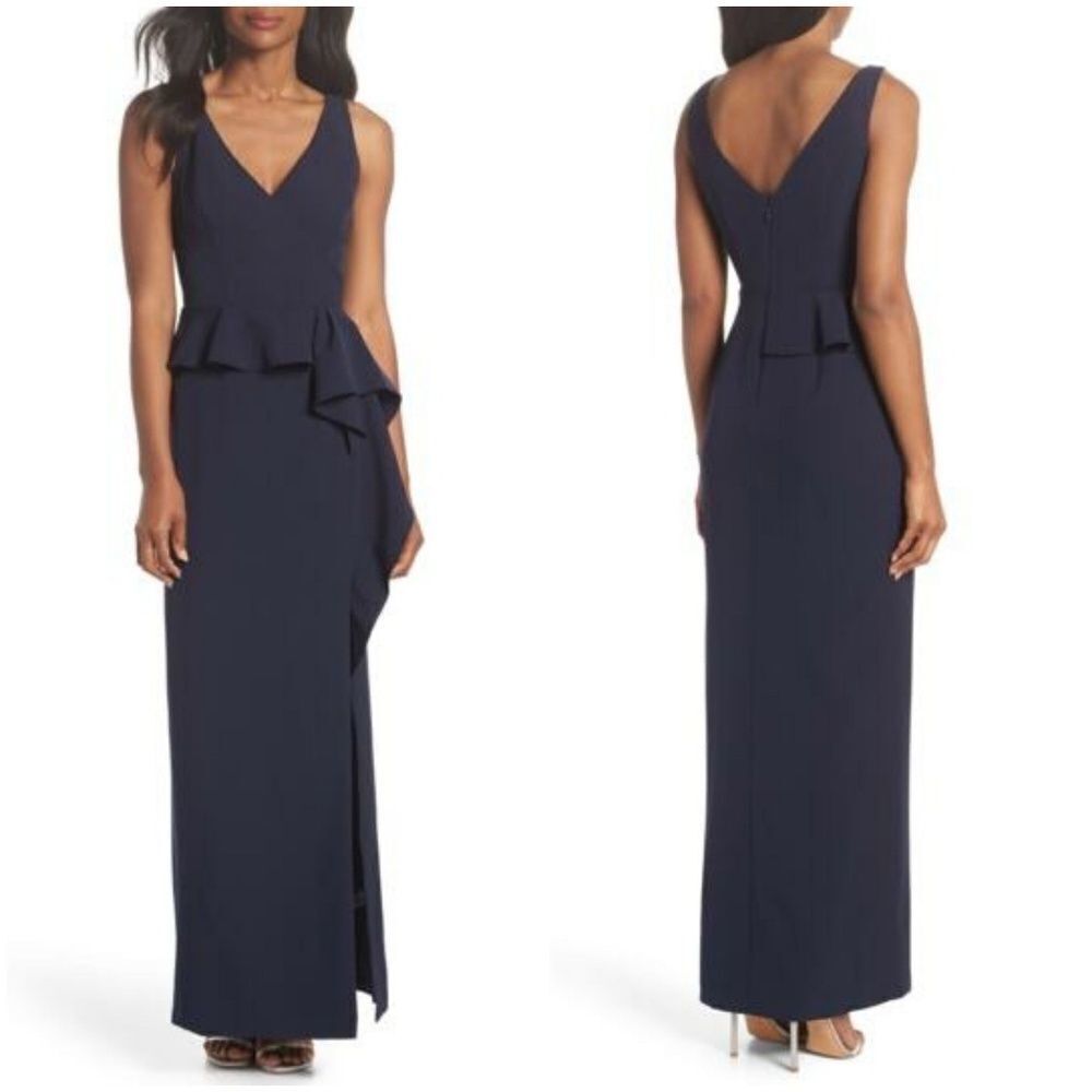 Vince Camuto Navysleeveless Maxi Gown